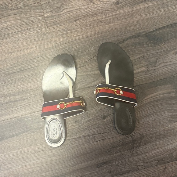 Gucci Black and Red Slide Sandals - Picture 1 of 2